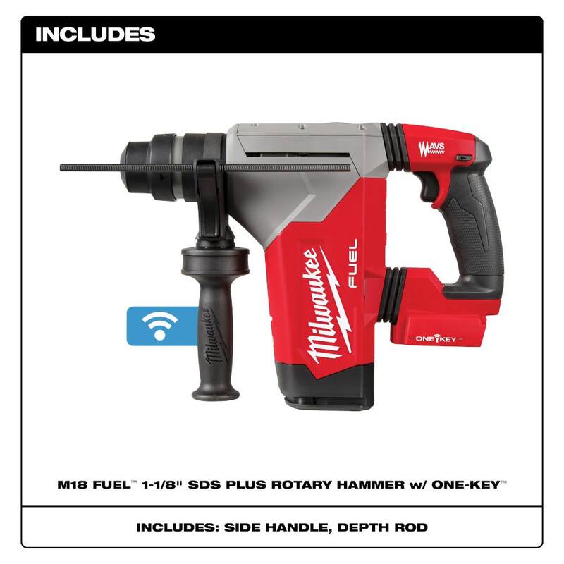 Milwaukee M18 FUEL 18V Taladro eléctrico rotativo SDS-Plus inalámbrico sin escobillas de 1-1/8 pulgadas de iones de litio (Solo herramienta) - 2915-20