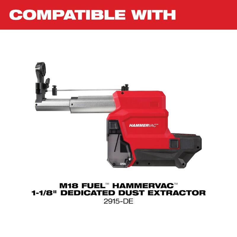 Milwaukee M18 FUEL 18V Taladro eléctrico rotativo SDS-Plus inalámbrico sin escobillas de 1-1/8 pulgadas de iones de litio (Solo herramienta) - 2915-20