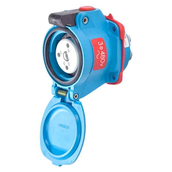 Receptáculo de clavija y enchufe Meltric, 20 A, 600V AC, 3 Polos, NEMA 4X - 63-14043-NC