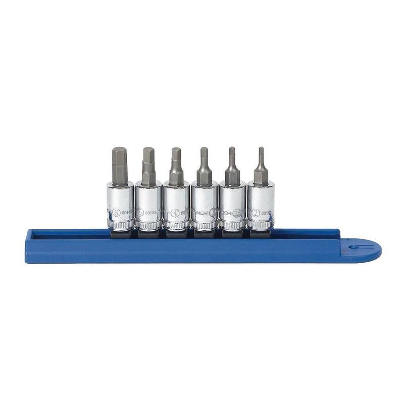 Juego de dados de vaso hexagonal métrico de 1/4 de pulgada (6 piezas) - 80321