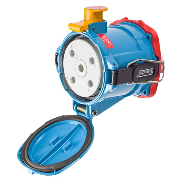 Receptáculo de clavija y enchufe Meltric, 100 A, 480V CA, Trifásico, 3 Polos, NEMA 4X - 37-94043-375