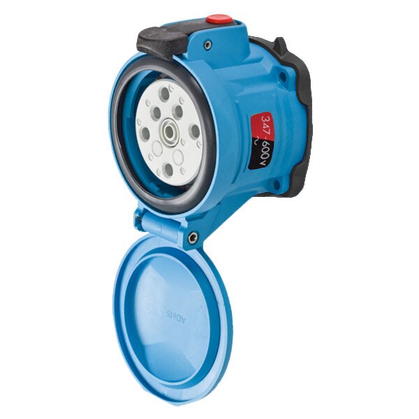 Receptáculo de pin y manga Meltric, 60 A, 600V AC, NEMA 4X - 63-64147-972