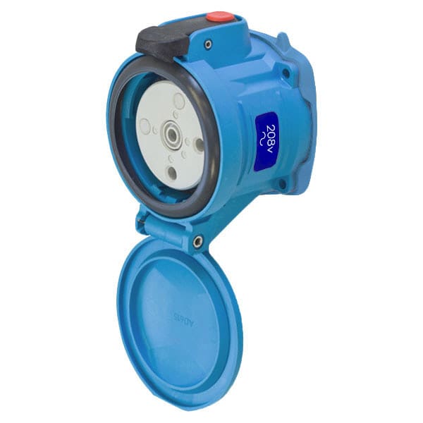 Receptáculo Pin & Sleeve Meltric, 30 A, 208V CA, 2 Polos, NEMA 4X - 63-34162-843-NC