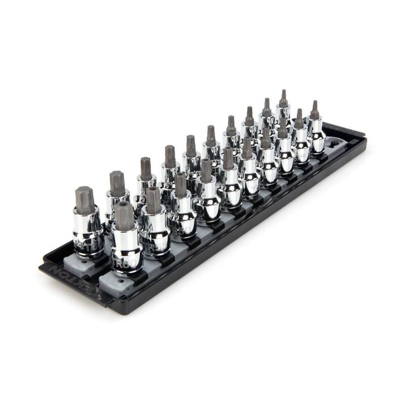 Juego de Dados de 1/2 pulg. para Torx y Torx con Resitencia a Alteraciones T20-T60, TR20-TR60 (20 piezas) - SHB92201