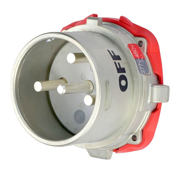 Receptáculo Pin & Sleeve Meltric, 100 A, 277/480V AC, 2 Polos, NEMA 4X - 37-98046