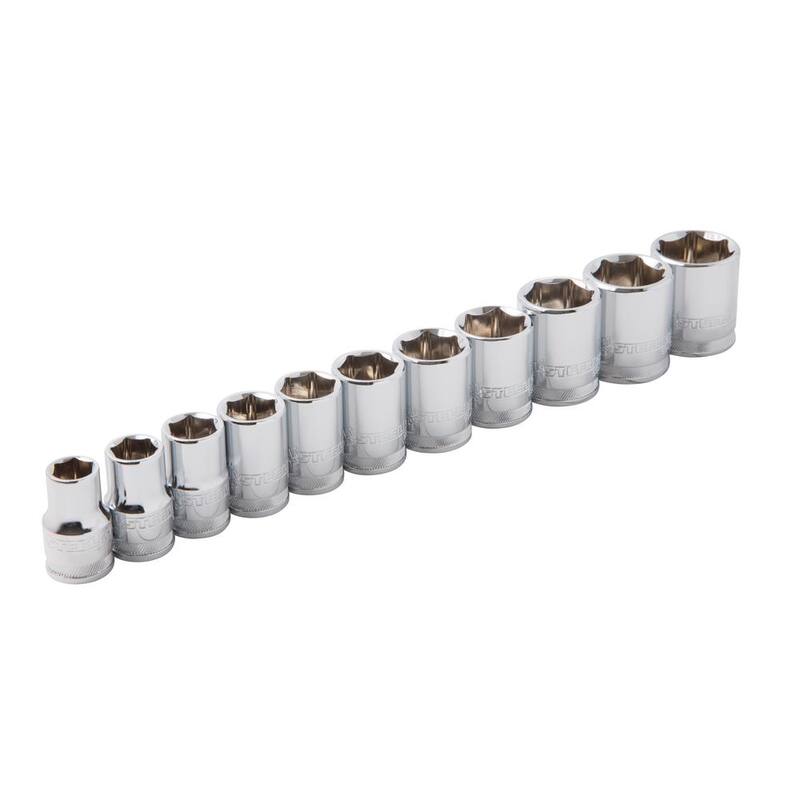 Juego de dados de cromo de 3/8 pulgadas métrico de 6 puntos Steelman (11 piezas) - 55469