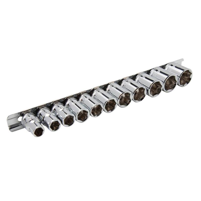 Juego de dados de cromo de 3/8 pulgadas métrico de 6 puntos Steelman (11 piezas) - 55469