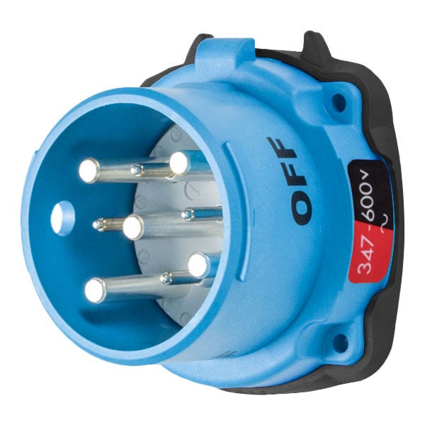 Receptáculo de clavija y enchufe Meltric, 30 A, 600V CA, NEMA 3R - 33-38147-974