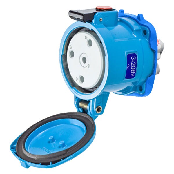 Receptáculo de clavija y enchufe Meltric, 100 A, 208V AC, NEMA 3R - 37-64233-C-K16-843