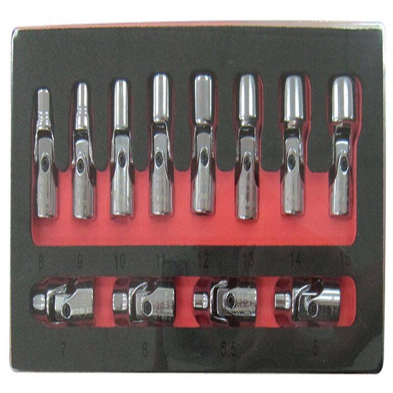 Juego de dados flexibles métricos de 1/4 de pulgada de 6 puntos (12 piezas) - AST7412
