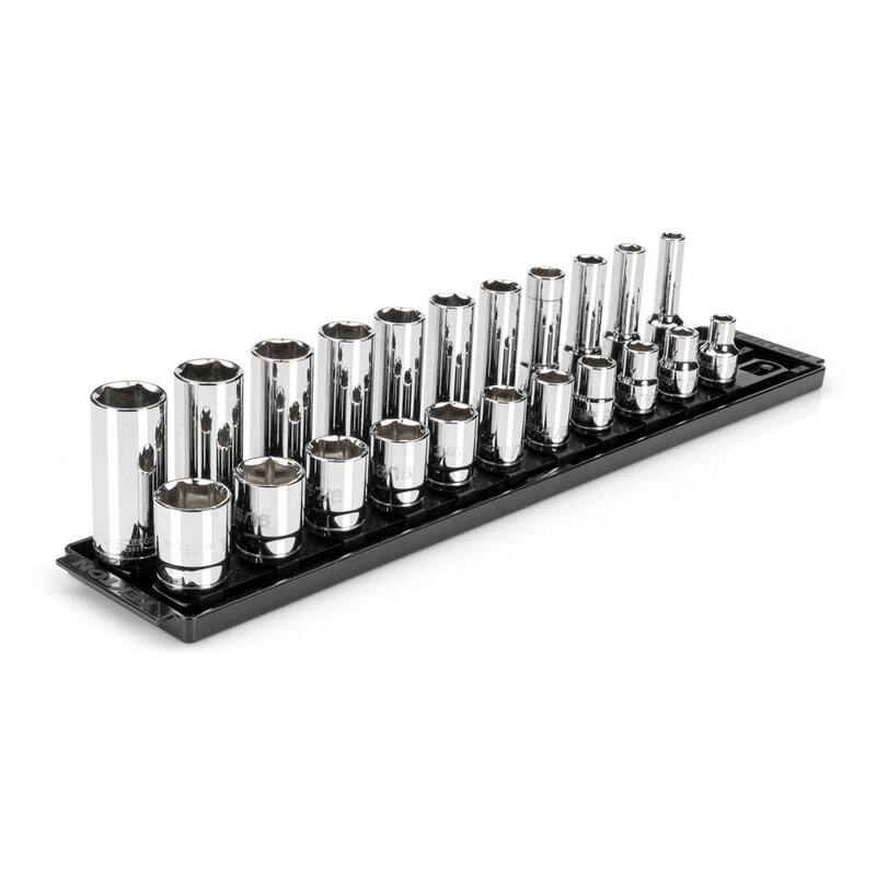TEKTON Juego de 22 piezas de puntas de 6 puntos para unidad de 1/2 pulg. con rieles (3/8 pulg. a 1 pulg.) - SHD92209