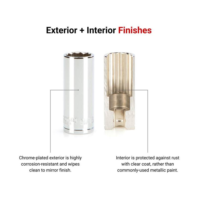 Juego de llaves de vaso profundo de 12 puntos de 1/4 de pulgada de TEKTON, (14 piezas) (4-15 mm) - SHD90114
