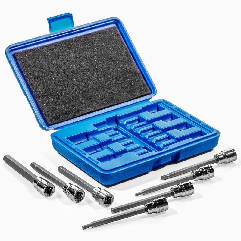 Juego de dados de llave Allen métrica Stark de alta calidad, largo (7 piezas) - 33502