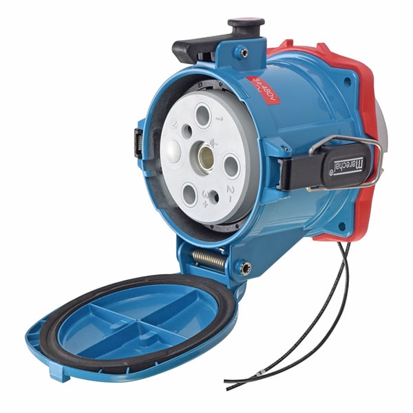Meltric Pin & Sleeve Receptacle, 200 A, 480V AC, Three Phase, 3 Pole, Style 2 Grounding, NEMA 4X - 37-24043-972