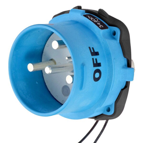 Receptáculo de pasador y enchufe Meltric, 100 A, 600V CA, 3 polos, NEMA 4X - 33-98143-262