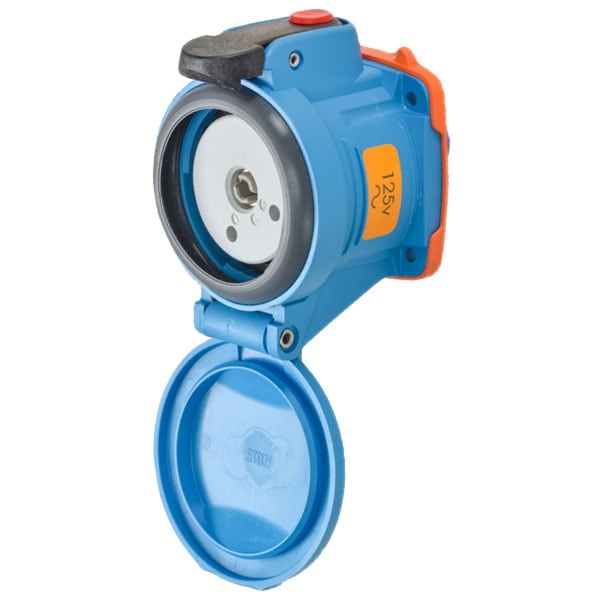 Receptáculo de clavija y enchufe Meltric, 30 A, 125V AC, 3 polos, NEMA 4X - 63-34075-843