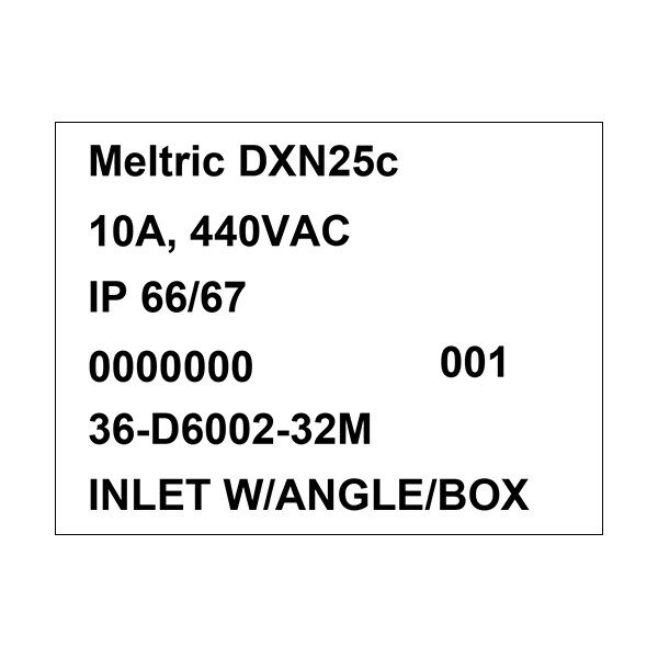 Adaptador de Ángulo de Entrada/Caja 30 Grados Meltric 36-D6002-32M