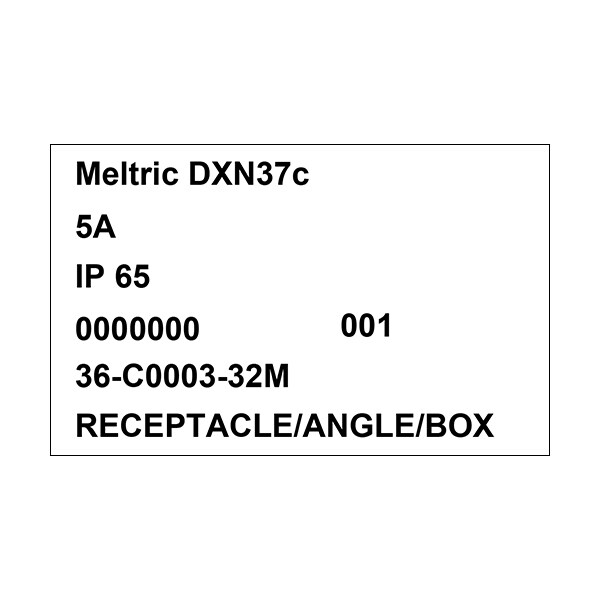 Adaptador de receptáculo/ángulo y caja de 30 grados Meltric 36-C0003-32M