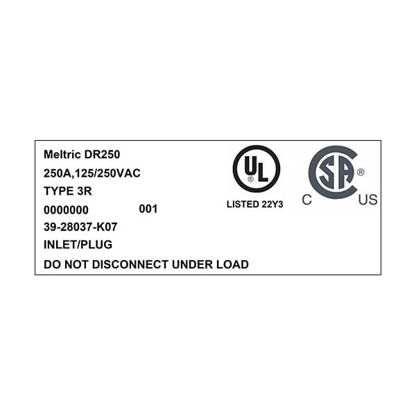 Receptáculo Pin & Sleeve Meltric, 250 A, 125/250V AC, NEMA 3R - 39-28037-K07