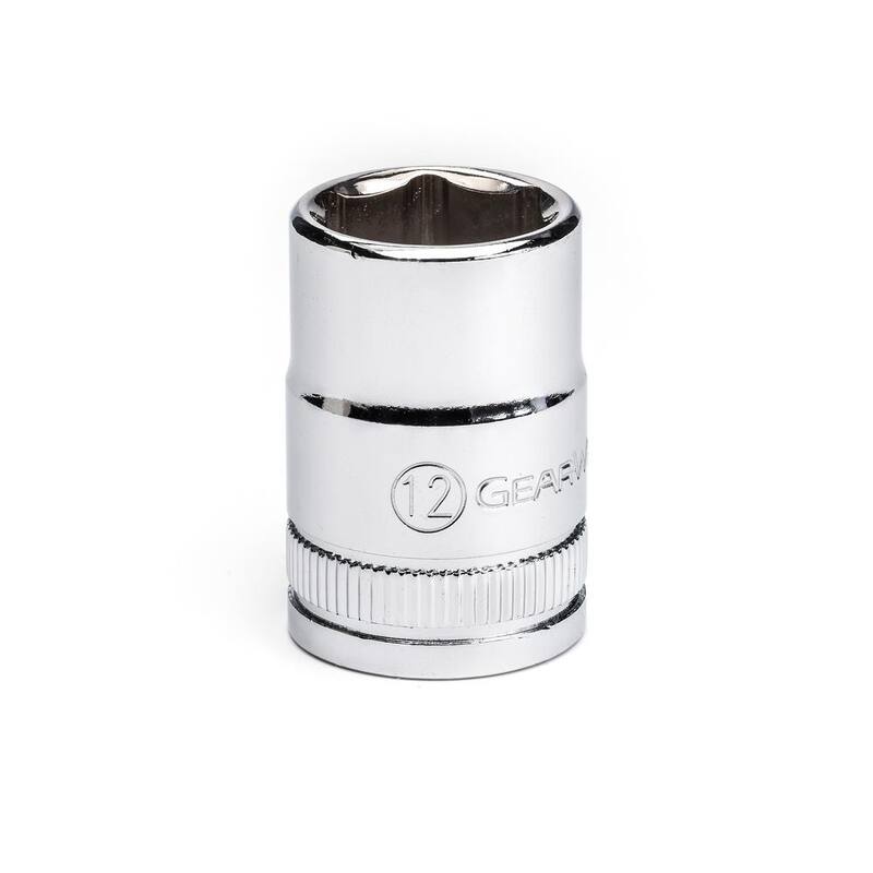 Juego de 10 llaves de vaso de 6 puntos de 12 mm con riel de llaves de 1/4 de pulgada y 3/8 de pulgada de GEARWRENCH - 80576