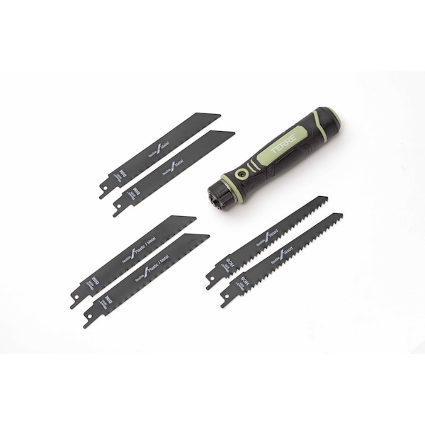 T Terre Adjustable Reciprocating Blades Hand Saw, Jab Saw, Drywall Saw, Cuts Metal, Wood, Plastic - 104001