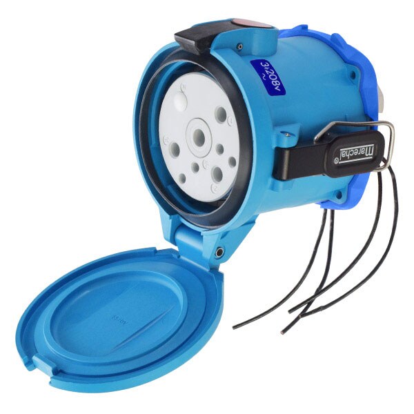 Receptáculo Pin & Sleeve de Meltric, 150 A, 208V AC, NEMA 4X - 63-94163-264-375-843