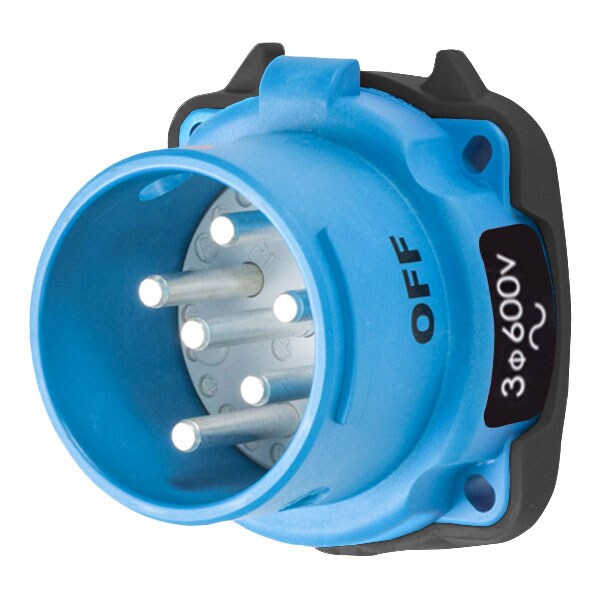 Receptáculo Pin & Sleeve Meltric, 30 A, 600V CA, Trifásico, 3 Polos, NEMA 4X - 31-18183-K14-972-4X