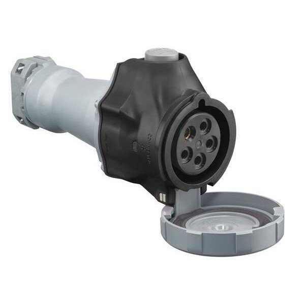 Conector hermético de clavija y toma, 60 A, 347/600V CA, trifásico, 4 polos, toma de tierra IEC, NEMA 4x - HBLS560C5W