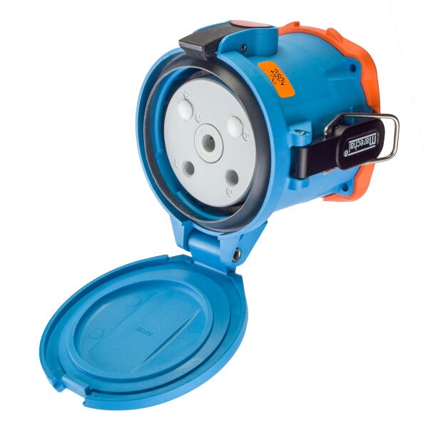 Receptáculo de clavija y enchufe Meltric, 150 A, 250V AC, 2 Polos, NEMA 4X - 63-94072-843