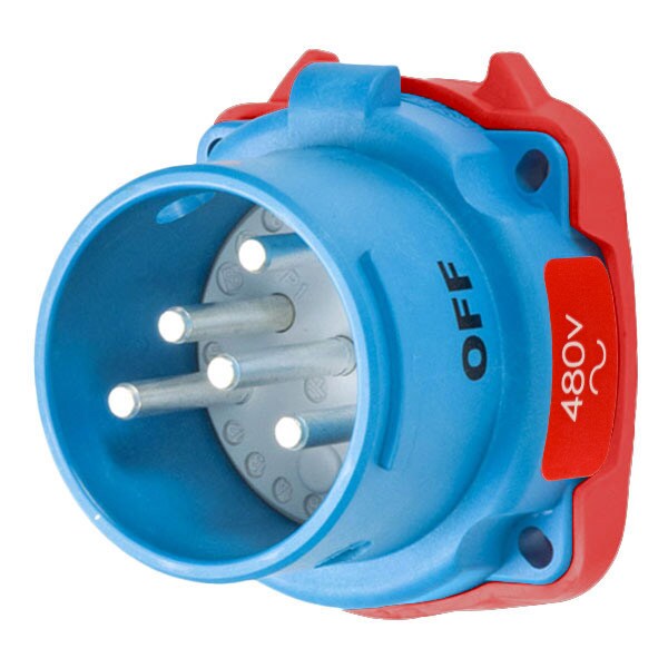Meltric Pin & Sleeve Receptacle, 20 A, 480V AC, 2 Pole, NEMA 4X - 33-18042-972-4X