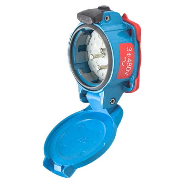 Receptáculo de clavija y enchufe Meltric, 20 A, 480V AC, 3 Polos, NEMA 4X - 09-N4043-001