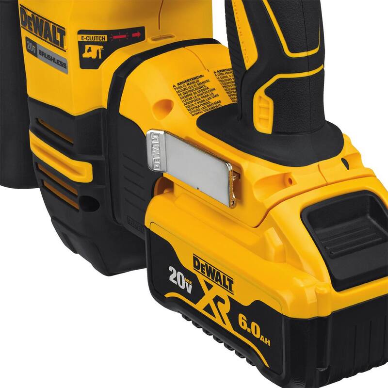Martillo rotativo SDS Plus en L de forma inalámbrica y sin escobillas DEWALT 20V MAX XR de 1-1/8 in, (2) Baterías de 20V 6.0Ah y Cargador - DCH293R2