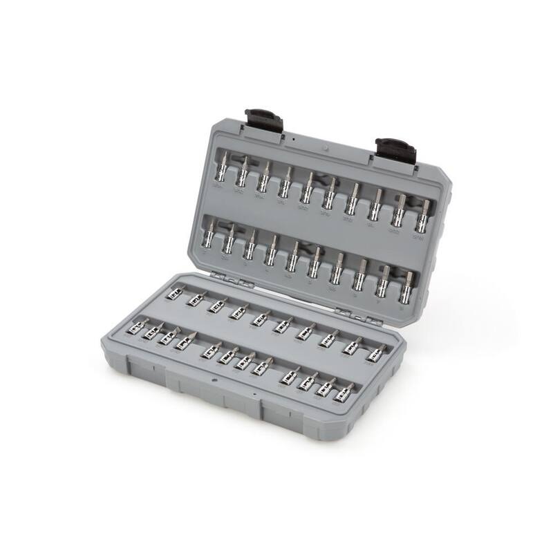 Juego de dados hexagonales, Torx, Phillips, ranurados y cuadrados de 1/4 pulg. de TEKTON (42 piezas) - SHB90301
