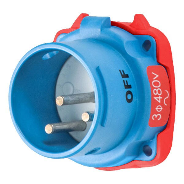 Receptáculo de clavija y enchufe Meltric, 30 A, 480V AC, 2 polos, NEMA 3R - 31-18242-K04