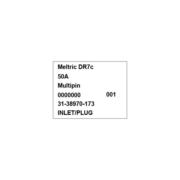 Receptáculo de clavija y enchufe Meltric, 50 A, 50V AC, 3 Polos - 31-38970-173