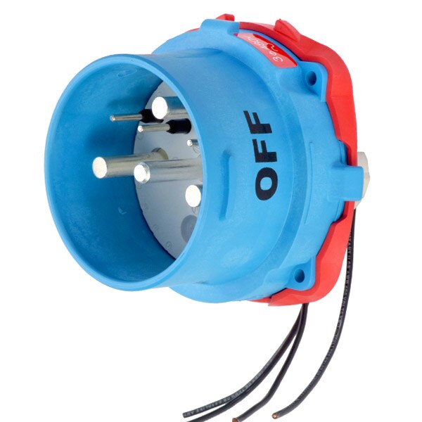Receptáculo de clavija y enchufe Meltric, 100 A, 3 polos, NEMA 4X - 33-98043-264