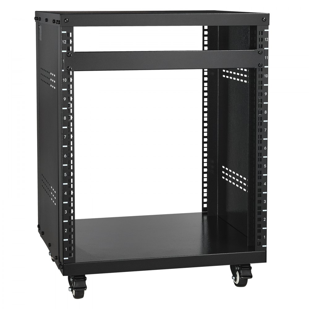 VEVOR 12U AV Rack Stand 500 lbs Capacity Network Stereo Recording Studio Rack - LYSJJ12U18YCOJ5U1V0