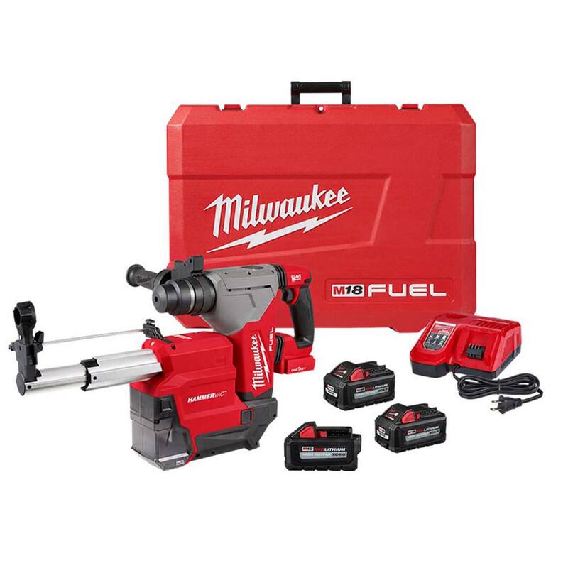 Milwaukee M18 FUEL 18-Volt Litio-Ion sin Escobillas 1-1/8 pulgadas Martillo Rotativo SDS-Plus Inalámbrico/Extractor de Polvo Kit con Batería de 6.0 Ah - 2915-22DE-48-11-1865
