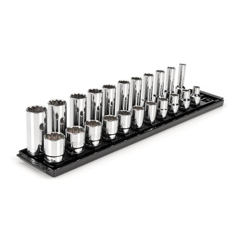 Juego de dados de 12 puntos de 1/2 pulgadas TEKTON con rieles (de 3/8 a 1 pulgada) (22 piezas) - SHD92210