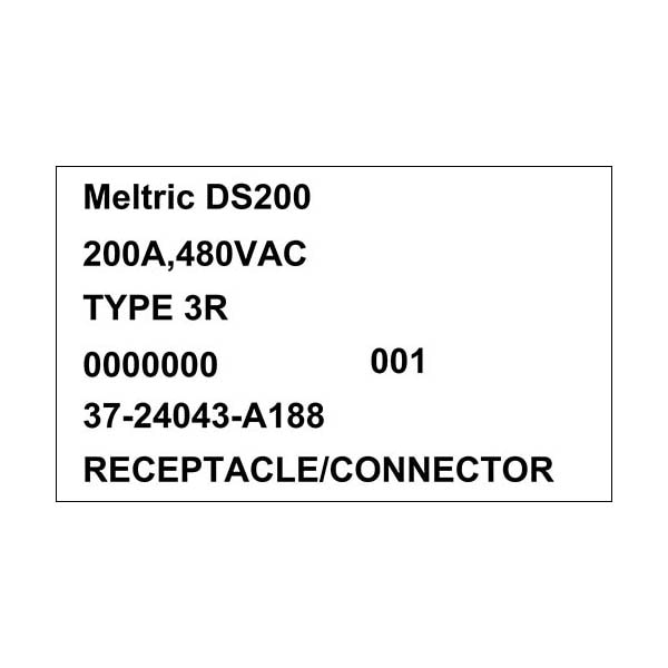 Receptáculo de Clavija y Enchufe Meltric, 200 A, 480V AC, NEMA 4X - 37-24043-A188