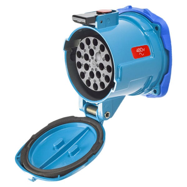 Receptáculo de clavija y enchufe Meltric, 15 A, 480V AC, 3 polos - 17-64181-NC