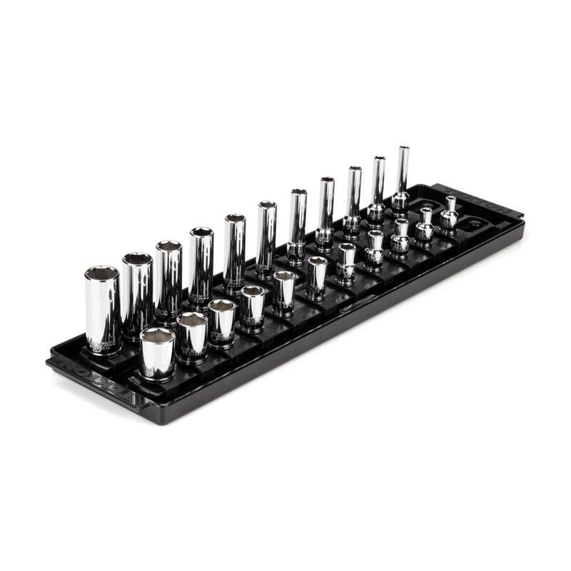 Juego de dados de 1/4 de pulgada de TEKTON con rieles (5/32 pulgadas - 9/16 pulgadas) (22 piezas) - SHD90210