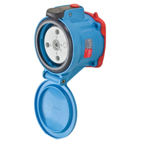 Receptáculo Pin & Sleeve Meltric, 60 A, 277/480V AC, 2 Polos, NEMA 4X - 63-64046