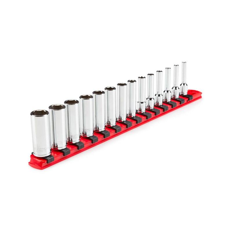 Juego de 14 piezas de enchufes profundos de 6 puntos de 1/4 de pulgada de TEKTON (4-15 mm) - SHD90113