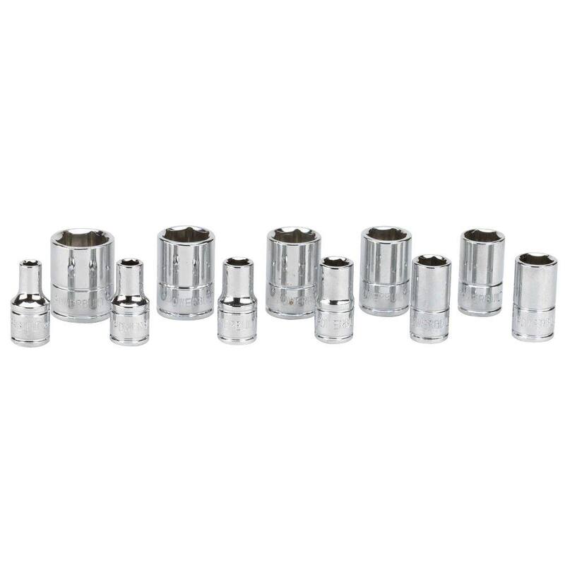 Juego de dados métricos de 1/4 de pulgada Powerbuilt (11 piezas) - 640498