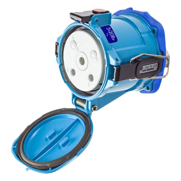 Receptáculo Pin & Sleeve Meltric, 100 A, 208V AC, 2 Polos, NEMA 4X