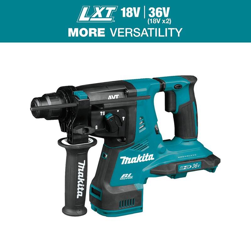 Rotomartillo inalámbrico sin escobillas Makita 18V X2 LXT de 36V 1-1/8 pulgadas de iones de litio (herramienta solamente) - XRH08Z