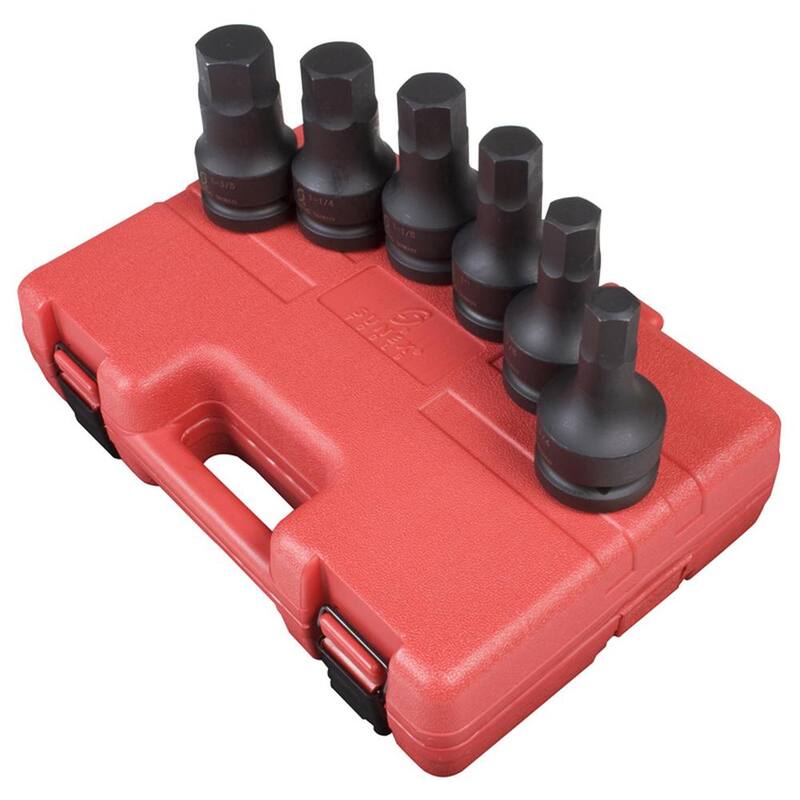 Juego de impacto de controlador hexagonal SAE de 1 pulgada de SUNEX TOOLS (6 piezas) - SUN5606