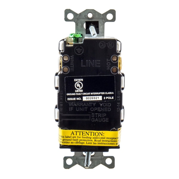 Receptáculo GFCI Hubbell Wiring Device-Kellems, Dúplex, 1 Fase, NEMA 5-20R, 125V AC, 20 A, 2 Polos, Terminales de Tornillo, Blanco - GFR20W