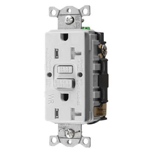 Receptáculo GFCI Hubbell Wiring Device-Kellems, 20A, 125VAC, 5-20R, Blanco - GFRTW20W